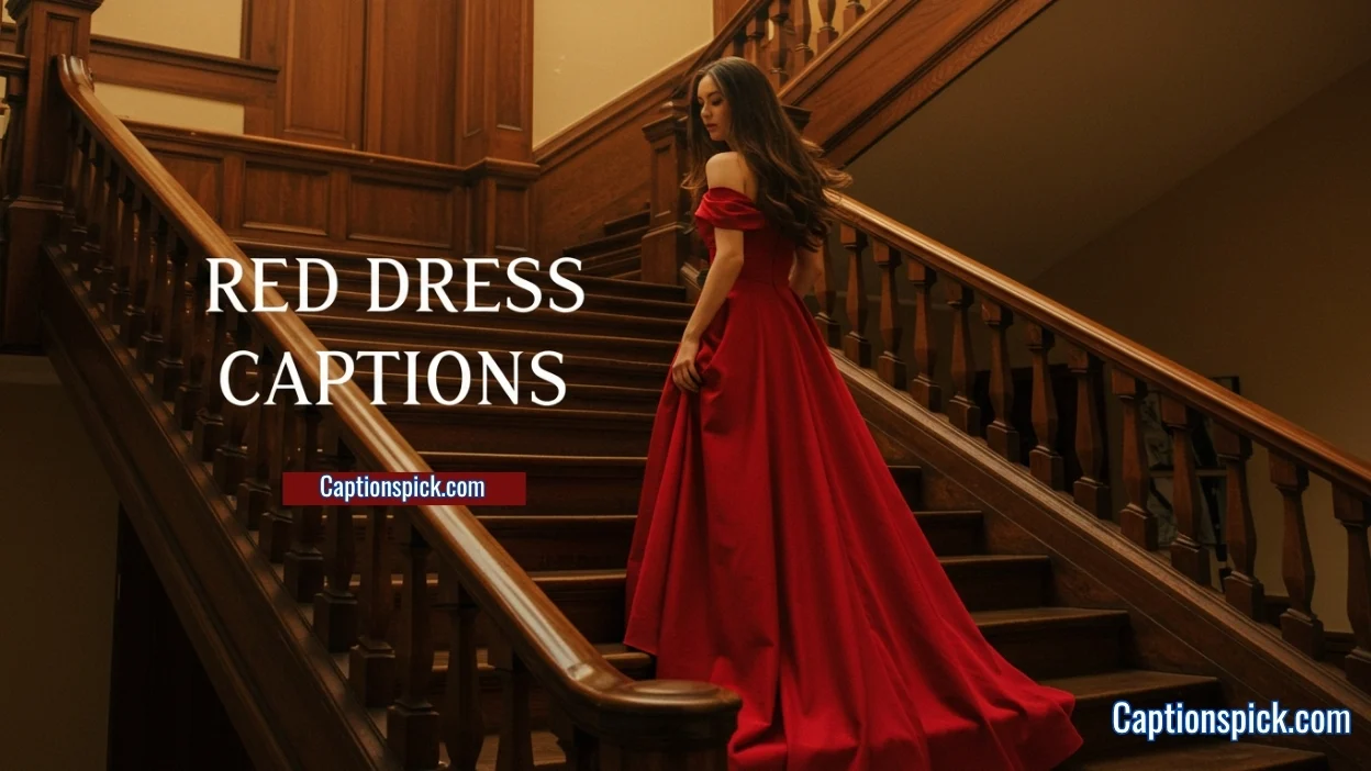 Red Dress Captions